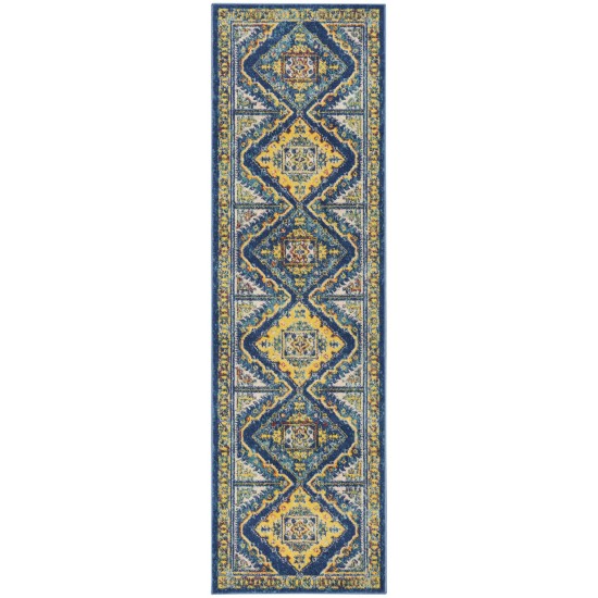 Nourison Allur ALR02 Runner Rug, Navy/Multicolor, 2'3" x 7'6"