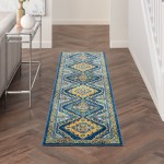 Nourison Allur ALR02 Runner Rug, Navy/Multicolor, 2'3" x 7'6"