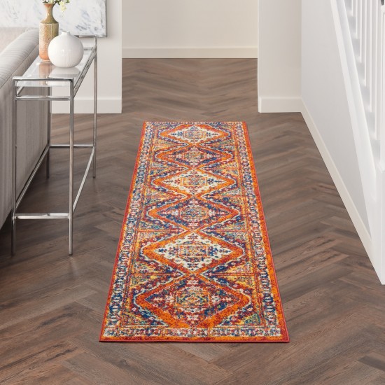 Nourison Allur ALR02 Runner Rug, Orange/Multicolor, 2'3" x 7'6"