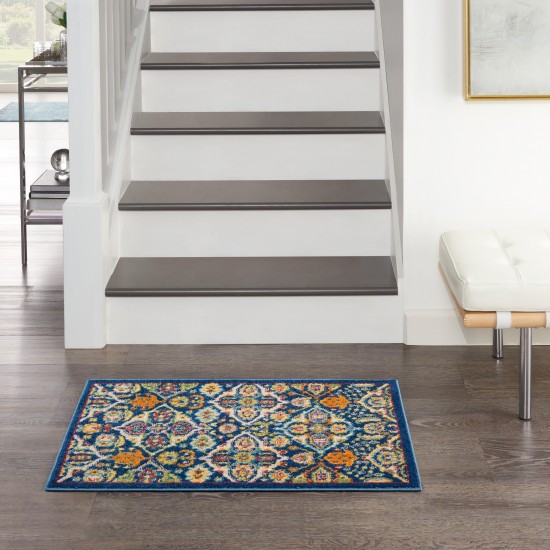 Nourison Allur ALR03 Area Rug, Navy/Multicolor, 2' x 3'