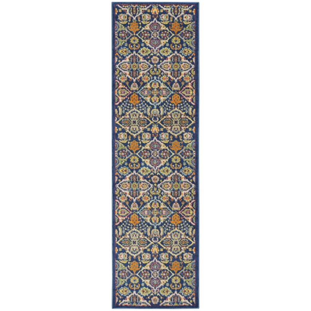 Nourison Allur ALR03 Runner Rug, Navy/Multicolor, 2'3" x 7'6" Nourison Allur ALR03 Runner Rug, Navy/Multicolor, 2'3" x 7'6"