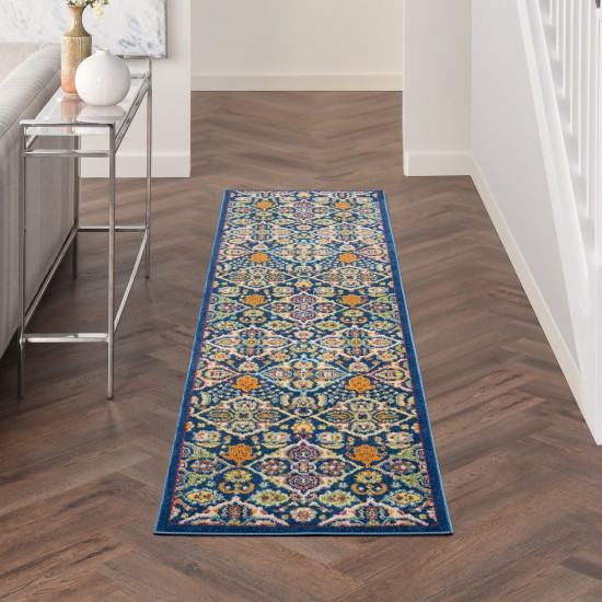 Nourison Allur ALR03 Runner Rug, Navy/Multicolor, 2'3" x 7'6"