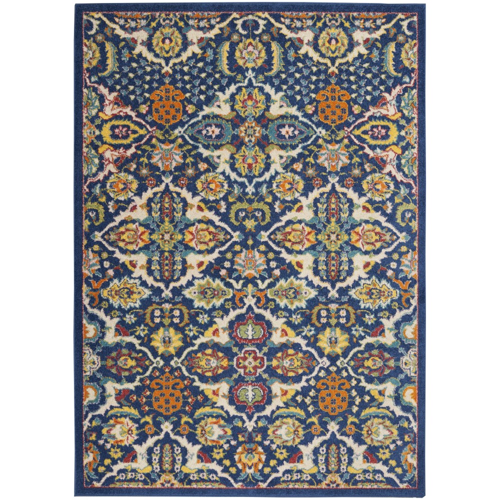 Nourison Allur ALR03 Area Rug, Navy/Multicolor, 4' x 6'