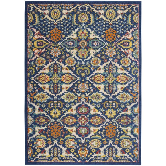 Nourison Allur ALR03 Area Rug, Navy/Multicolor, 5'3" x 7'3"