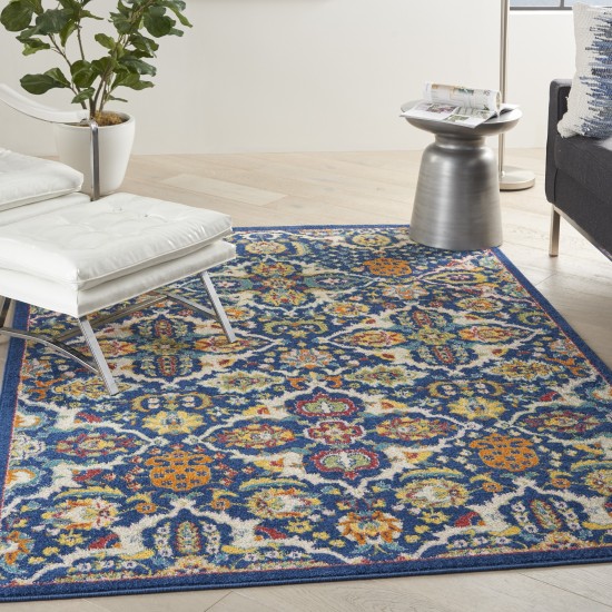 Nourison Allur ALR03 Area Rug, Navy/Multicolor, 5'3" x 7'3"