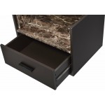 ACME Dayle Night Table, Faux Marble & Espresso