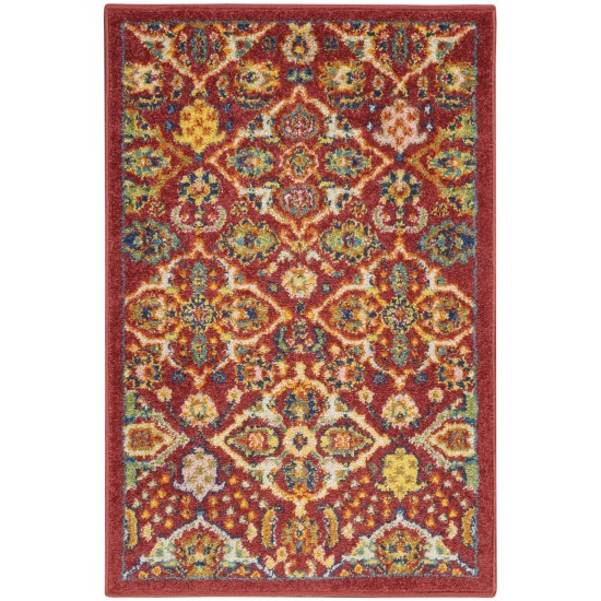 Nourison Allur ALR03 Area Rug, Red/Multicolor, 2' x 3'