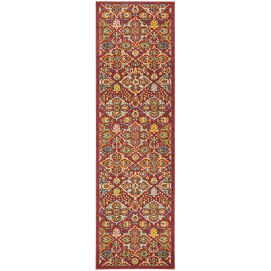 Nourison Allur ALR03 Runner Rug, Red/Multicolor, 2'3" x 7'6"