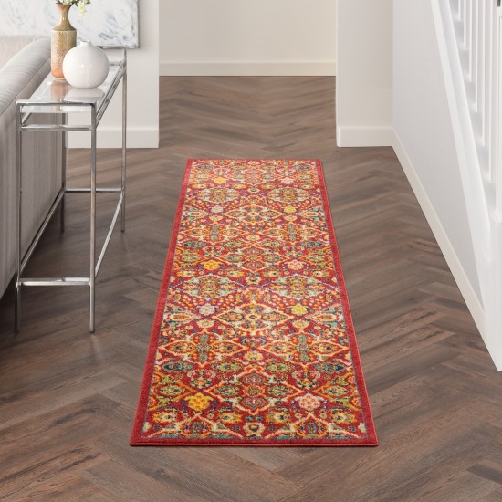 Nourison Allur ALR03 Runner Rug, Red/Multicolor, 2'3" x 7'6"