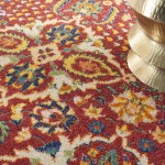 Nourison Allur ALR03 Area Rug, Red/Multicolor, 4' x 6'