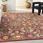 Nourison Allur ALR03 Area Rug, Red/Multicolor, 7'10" x 9'10"