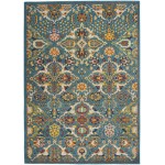 Nourison Allur ALR03 Area Rug, Turquoise/Ivory, 4' x 6'