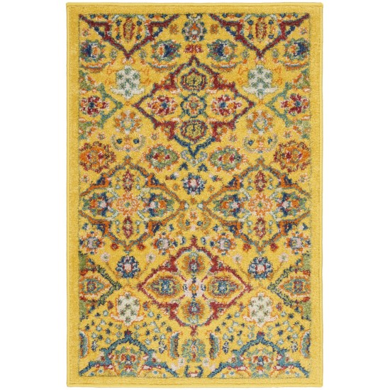 Nourison Allur ALR03 Area Rug, Yellow/Multicolor, 2' x 3'