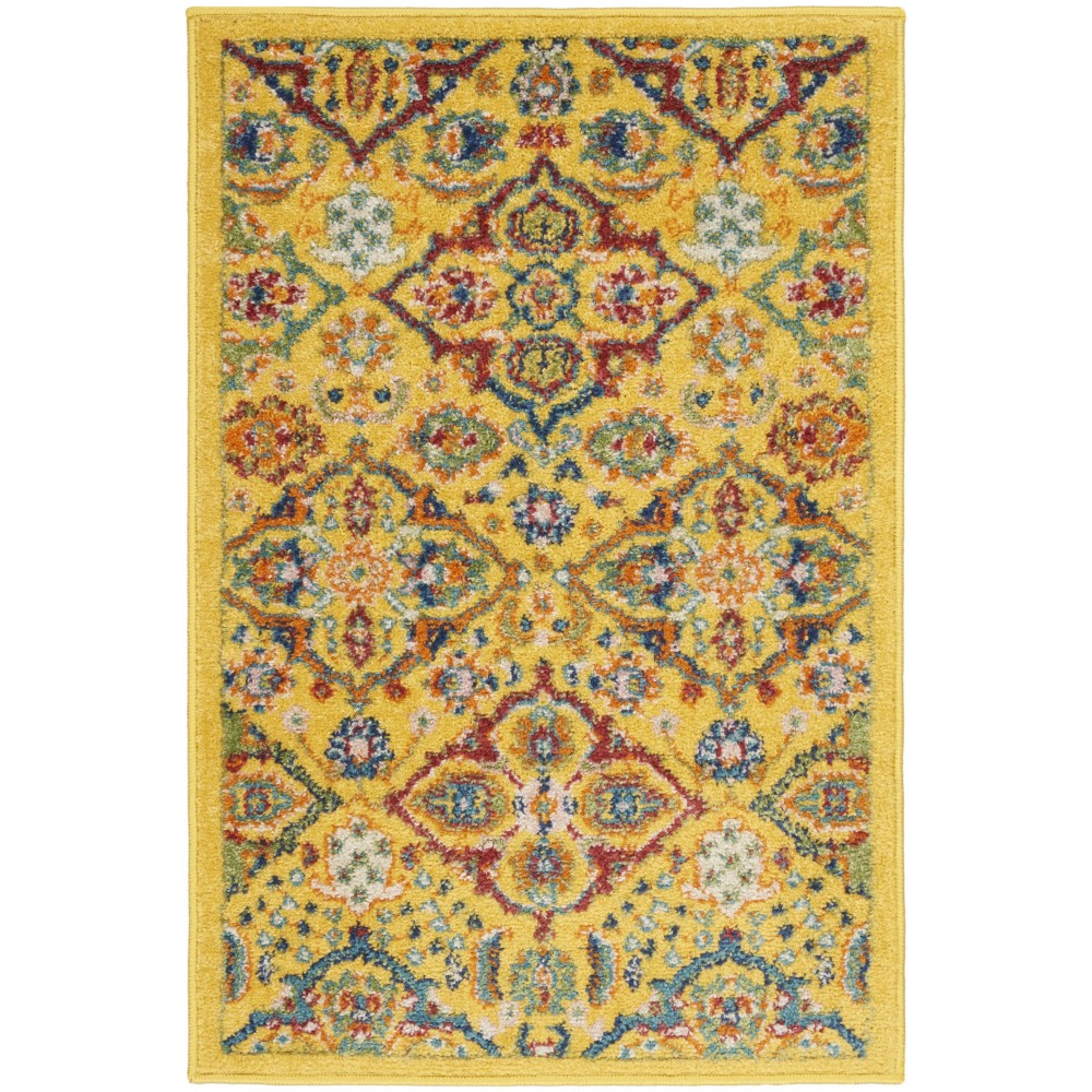 Nourison Allur ALR03 Area Rug, Yellow/Multicolor, 2' x 3'