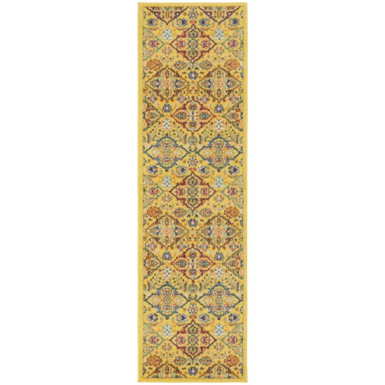 Nourison Allur ALR03 Runner Rug, Yellow/Multicolor, 2'3" x 7'6"