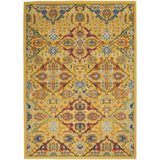 Nourison Allur ALR03 Area Rug, Yellow/Multicolor, 5'3" x 7'3"