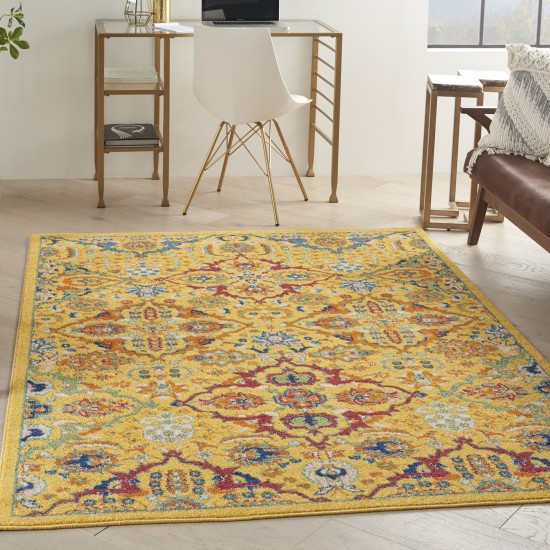 Nourison Allur ALR03 Area Rug, Yellow/Multicolor, 5'3" x 7'3"