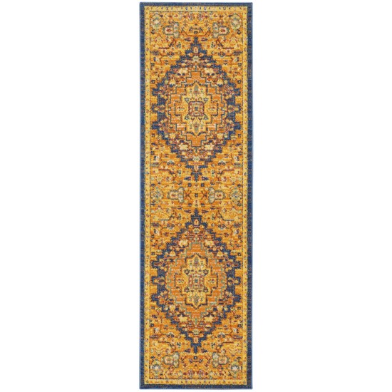 Nourison Allur ALR04 Runner Rug, Orange/Multicolor, 2'3" x 7'6"