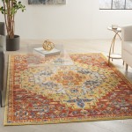 Nourison Allur ALR04 Area Rug, Red/Multicolor, 5'3" x 7'3"