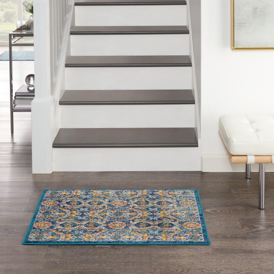 Nourison Allur ALR05 Area Rug, Blue/Multicolor, 2' x 3'