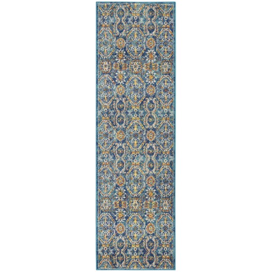 Nourison Allur ALR05 Runner Rug, Blue/Multicolor, 2'3" x 7'6"