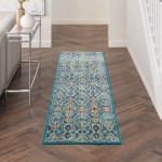 Nourison Allur ALR05 Runner Rug, Blue/Multicolor, 2'3" x 7'6"