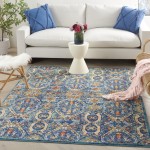 Nourison Allur ALR05 Area Rug, Blue/Multicolor, 4' x 6'
