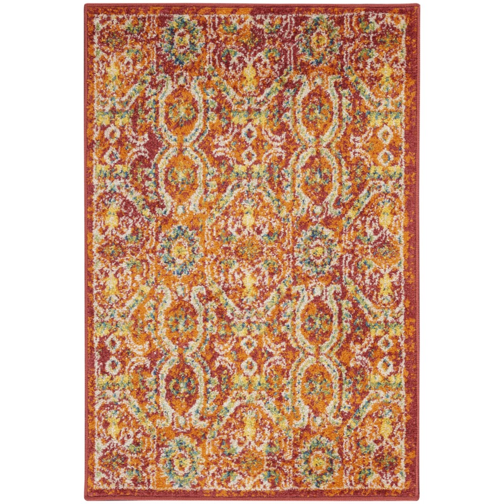 Nourison Allur ALR05 Area Rug, Red/Multicolor, 2' x 3'