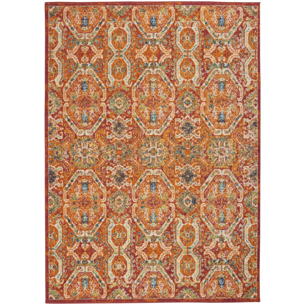 Nourison Allur ALR05 Area Rug, Red/Multicolor, 4' x 6' Nourison Allur ALR05 Area Rug, Red/Multicolor, 4' x 6'