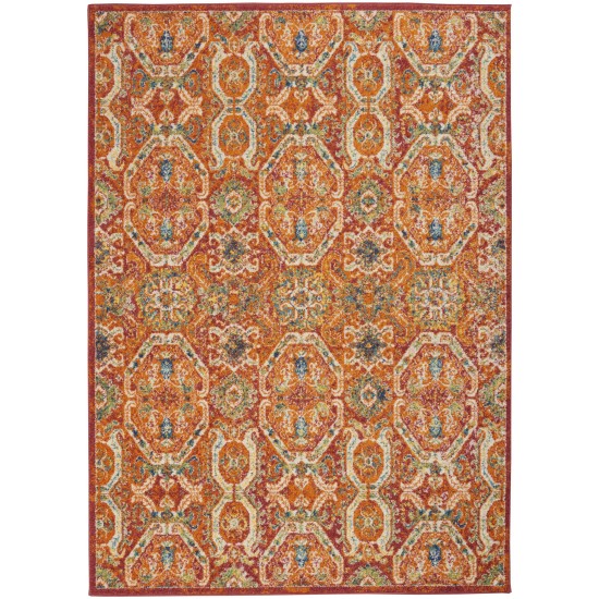 Nourison Allur ALR05 Area Rug, Red/Multicolor, 5'3" x 7'3"