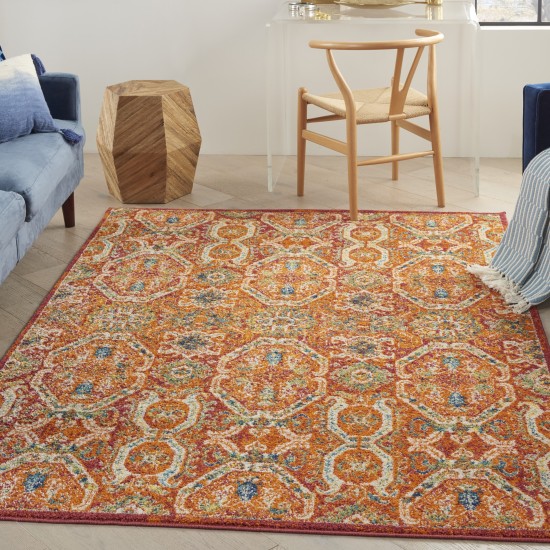 Nourison Allur ALR05 Area Rug, Red/Multicolor, 5'3" x 7'3"