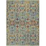 Nourison Allur ALR05 Area Rug, Turquoise/Multicolor, 4' x 6'