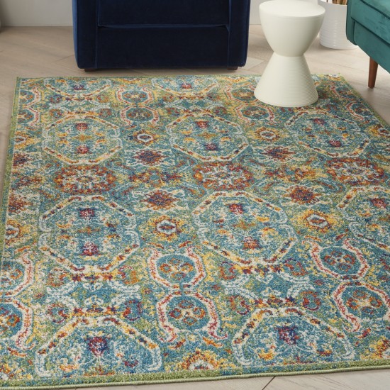 Nourison Allur ALR05 Area Rug, Turquoise/Multicolor, 4' x 6'