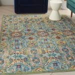 Nourison Allur ALR05 Area Rug, Turquoise/Multicolor, 5'3" x 7'3"