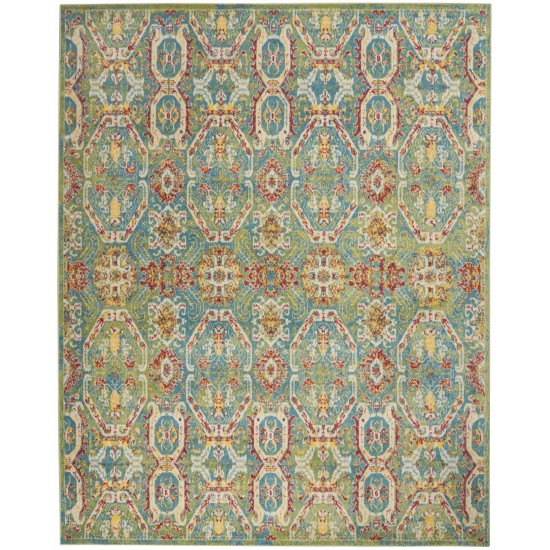 Nourison Allur ALR05 Area Rug, Turquoise/Multicolor, 7'10" x 9'10"