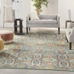 Nourison Allur ALR05 Area Rug, Turquoise/Multicolor, 7'10" x 9'10"