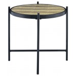 ACME Bage II End Table, Black & Glass