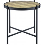 ACME Bage II End Table, Black & Glass