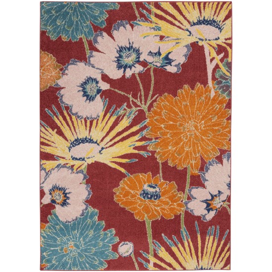 Nourison Allur ALR06 Area Rug, Red/Multicolor, 5'3" x 7'3"