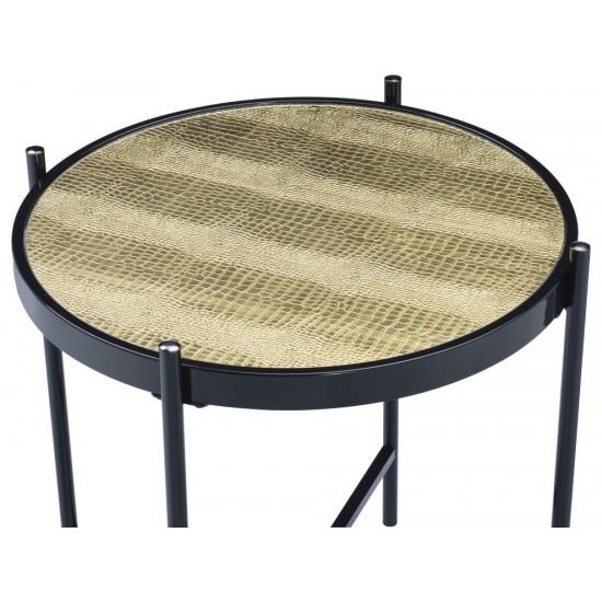 ACME Bage II End Table, Black & Glass