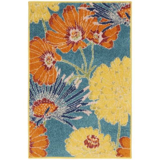 Nourison Allur ALR06 Area Rug, Turquoise/Multicolor, 2' x 3'