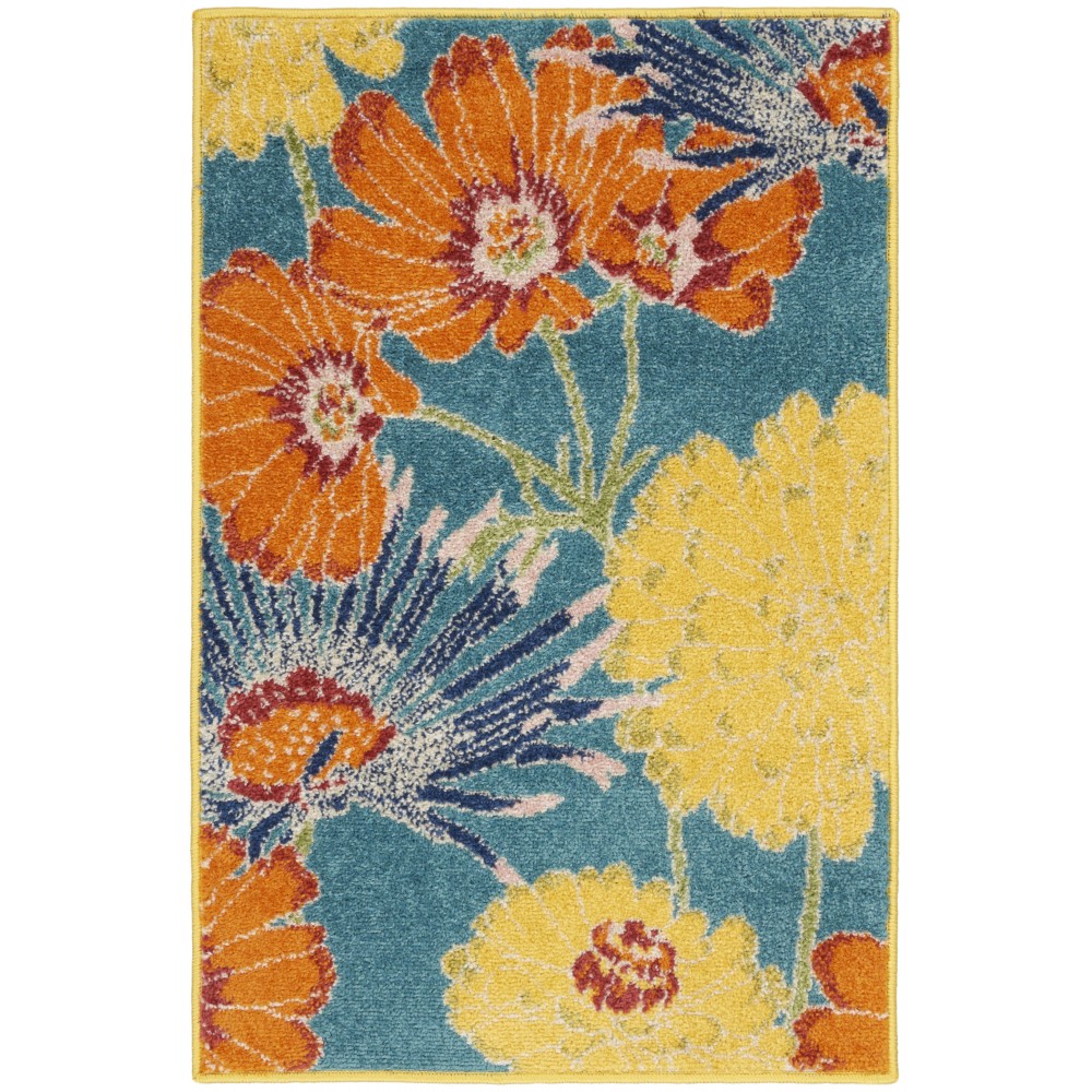 Nourison Allur ALR06 Area Rug, Turquoise/Multicolor, 2' x 3'