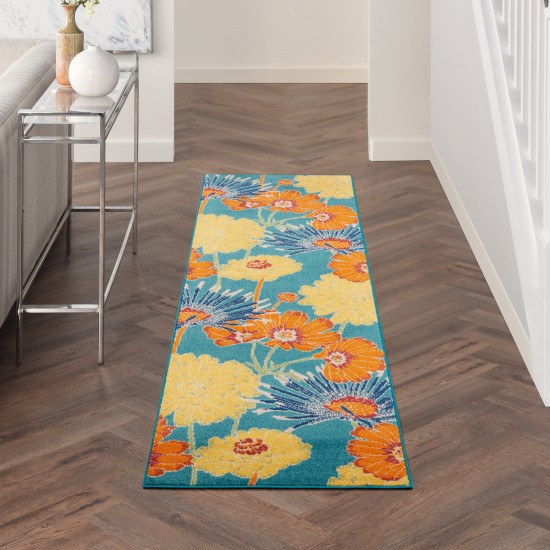 Nourison Allur ALR06 Runner Rug, Turquoise/Multicolor, 2'3" x 7'6"