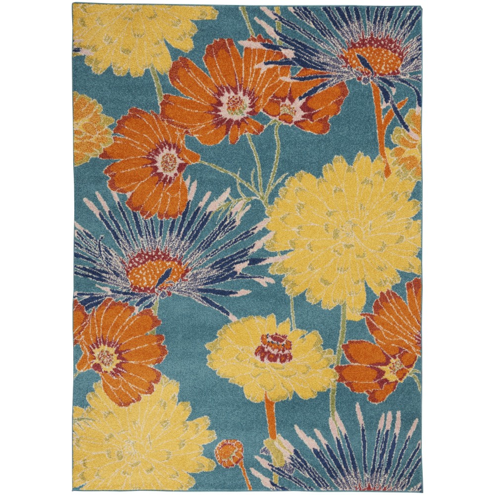 Nourison Allur ALR06 Area Rug, Turquoise/Multicolor, 4' x 6'