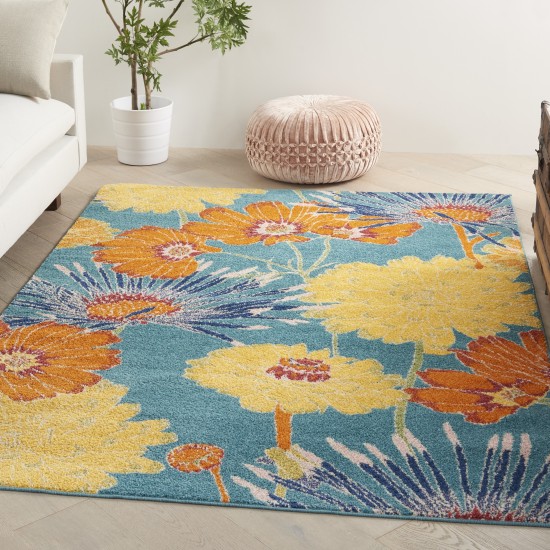 Nourison Allur ALR06 Area Rug, Turquoise/Multicolor, 4' x 6'