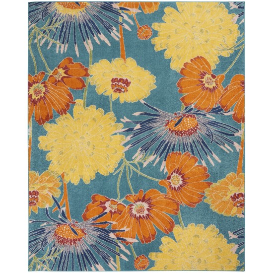 Nourison Allur ALR06 Area Rug, Turquoise/Multicolor, 9' x 12'