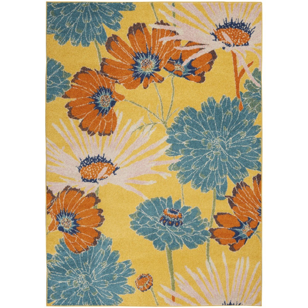 Nourison Allur ALR06 Area Rug, Yellow/Multicolor, 5'3" x 7'3" Nourison Allur ALR06 Area Rug, Yellow/Multicolor, 5'3" x 7'3"
