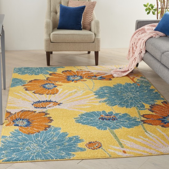 Nourison Allur ALR06 Area Rug, Yellow/Multicolor, 5'3" x 7'3"