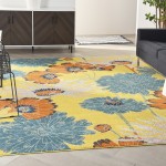 Nourison Allur ALR06 Area Rug, Yellow/Multicolor, 7'10" x 9'10"
