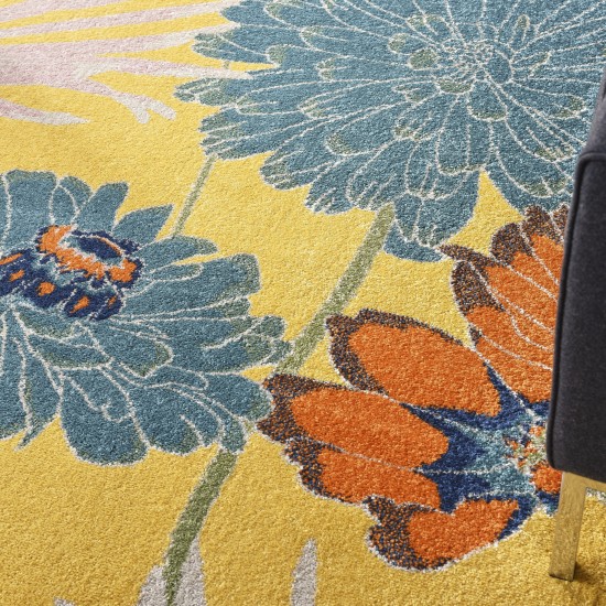 Nourison Allur ALR06 Area Rug, Yellow/Multicolor, 7'10" x 9'10"